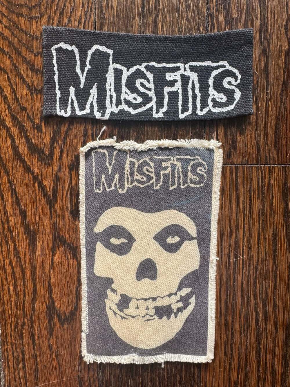 VINTAGE Misfits Crimson Ghost and Logo PATCHES LOT CANVAS & FABRIC (2 pcs.)